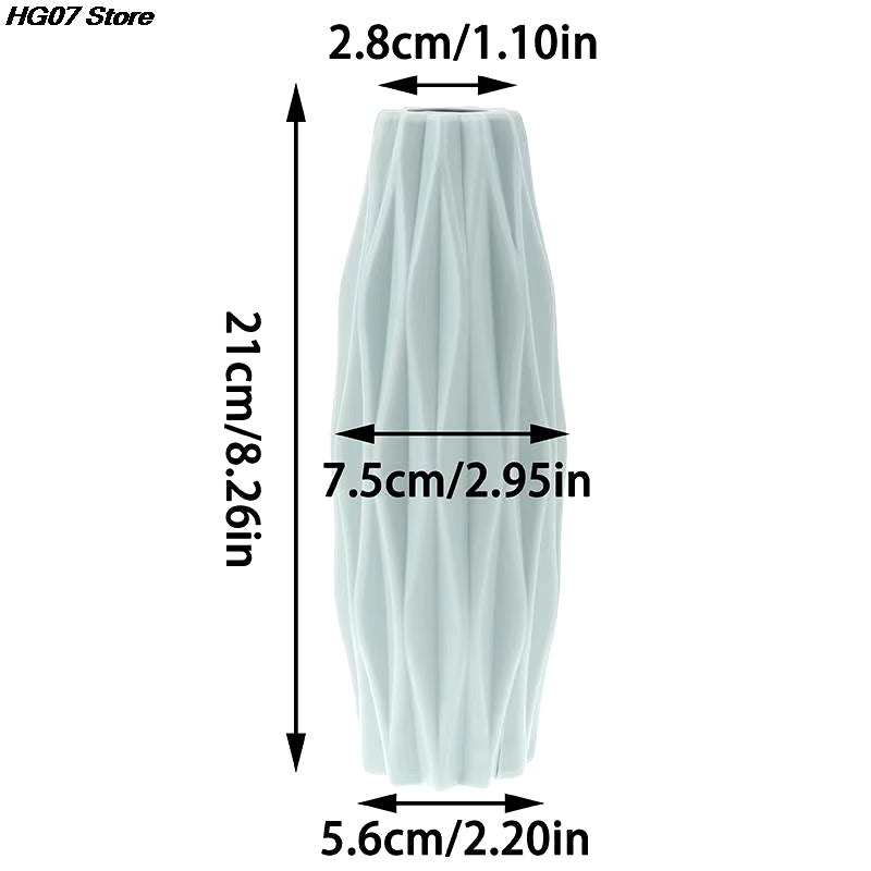 Hot Home Flower Vase Decoration Home Plastic Vase Modern Creative White Imitation Ceramic Flower Pot Hydroponic Home Decoration